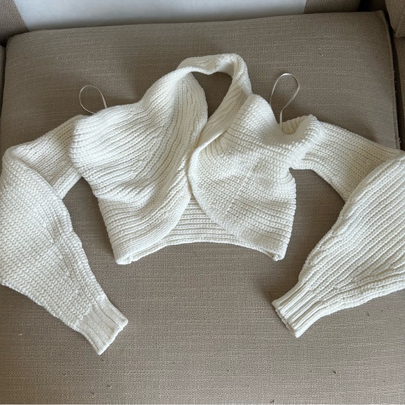 NEW Cult Gaia Elyse Knit Cropped Top - Off White - Picture 7 of 10